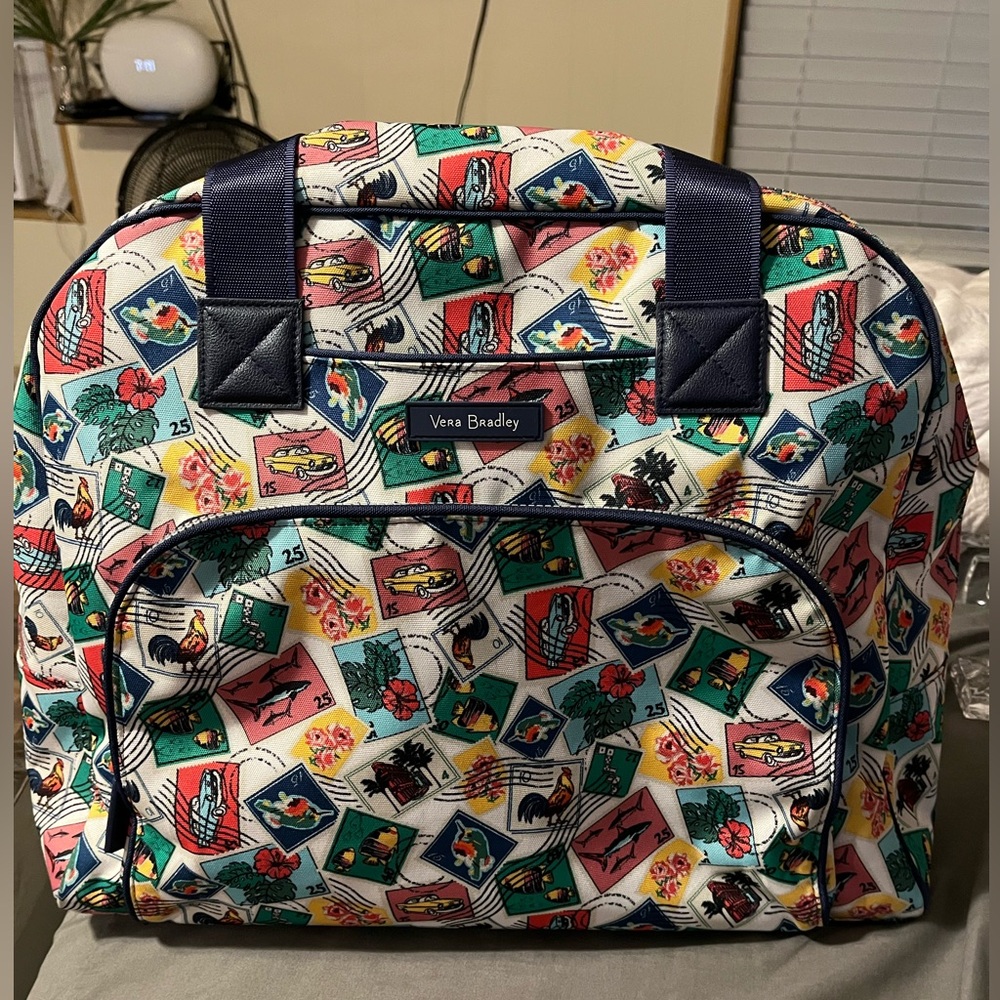 Vera Bradley Cuban Stamps Weekender Carry On Bag Very Nice Bag